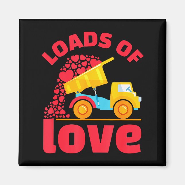 Loads Of Love Truck Hearts Valentines Day Kids Tod Magnet (Front)