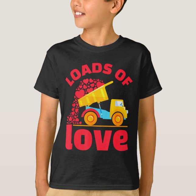 Loads Of Love Truck Hearts Valentines Day Kids Tod T-Shirt (Front)