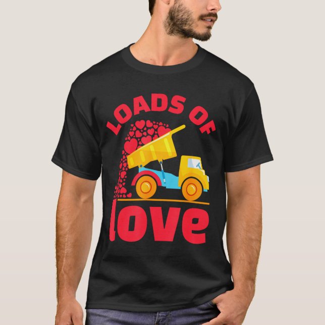 Loads Of Love Truck Hearts Valentines Day Kids Tod T-Shirt (Front)
