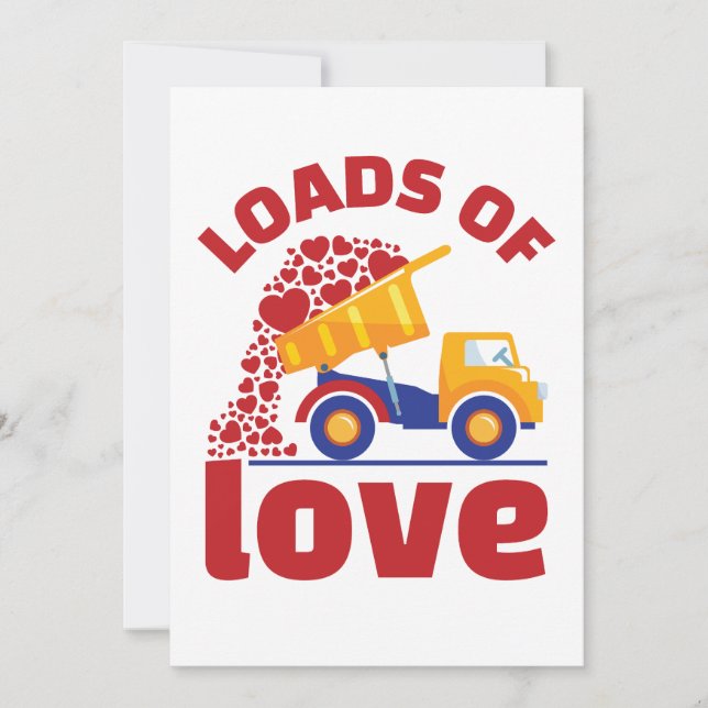 Loads of Love Truck Valentine's Day Boy Kids Holiday Card (Front)