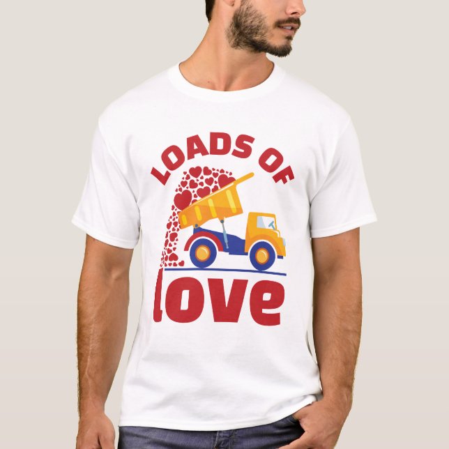 Loads of Love Truck Valentine's Day Boy Kids T-Shirt (Front)