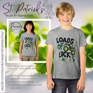 Loads of Luck Crochet-Look Design Youth Tri-Blend Shirt
