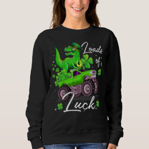 Loads Of Luck Dinosaur Truck St Patricks Day Toddl Sweatshirt