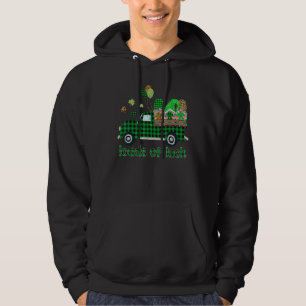 Loads Of Luck Gnome Buffalo Plaid Shamrocks St Pat Hoodie