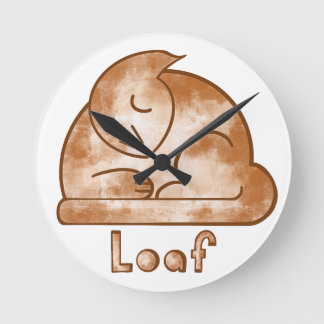 Loaf Cat Round Clock