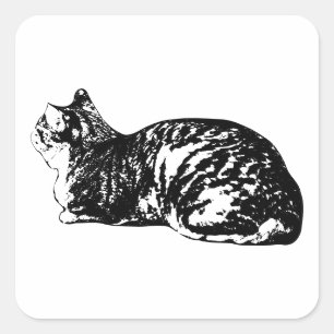 Loaf Life, Tabby Edition Square Sticker