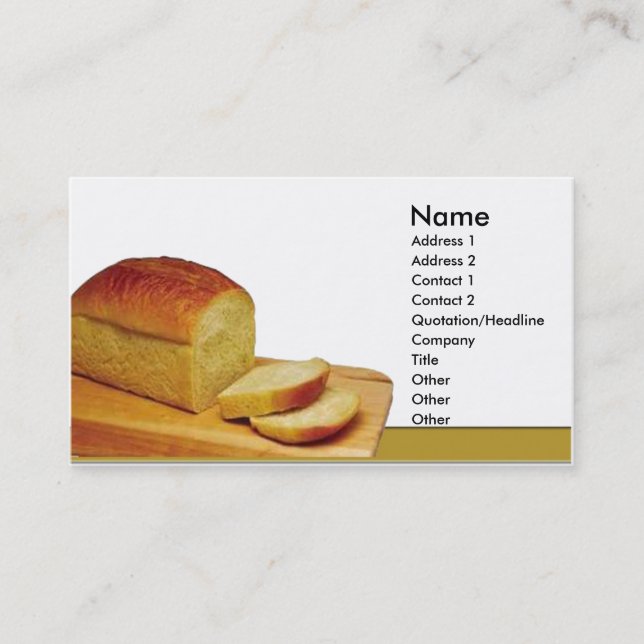 Loaf of bread business card (Front)