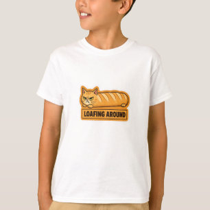 Loafing Around Funny Cat Bread  T-Shirt