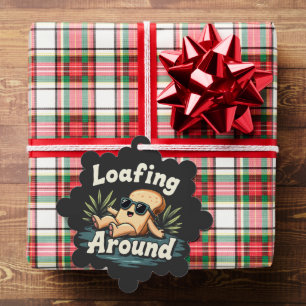 Loafing Around Relaxing Bread Food Lover Tree Decoration Card