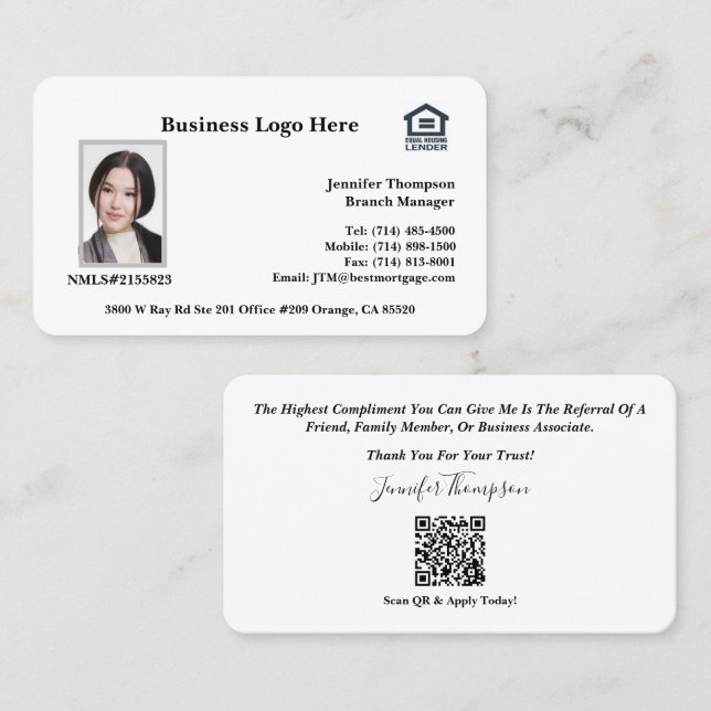 Loan Officer Business Card (Front/Back)