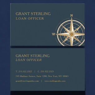 Loan Officer Nautical Compass  Business Card