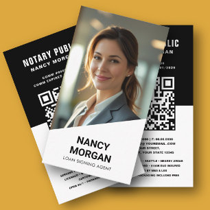 Loan Signing Agent Notary Public Photo QR Code Business Card