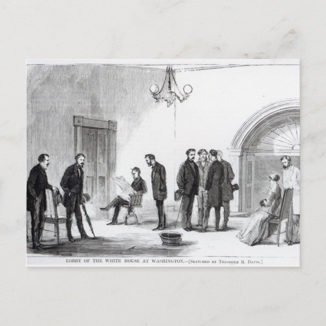 Lobby of the White House at Washington Postcard (Front)