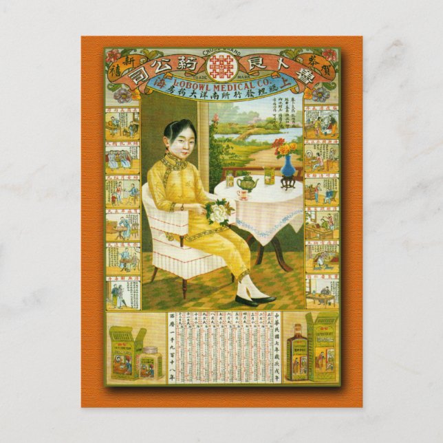 Lobowl Medical Company Calendar Poster 1918 Postcard (Front)