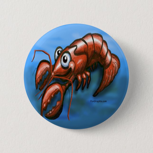 Lobster 6 Cm Round Badge (Front)