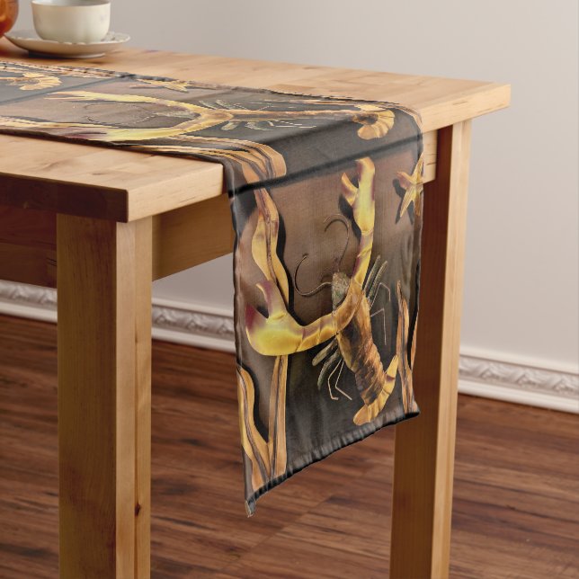 Lobster Abstract Art Long Table Runner (In Situ)