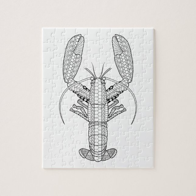 Lobster Adult Colouring Puzzle (Vertical)