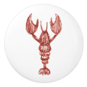 (Lobster) and Anchors Ceramic Knob