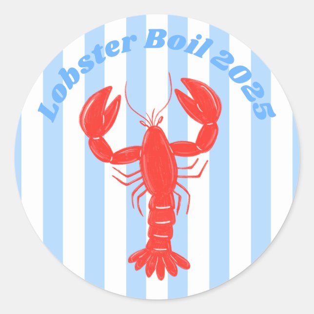 Lobster and Stripes Sticker (Front)
