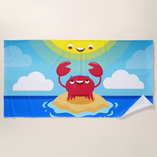 Lobster and Sunshine Beach Towel (Front)