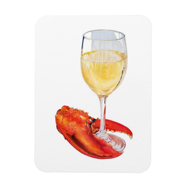Lobster and Wine Magnet (Vertical)