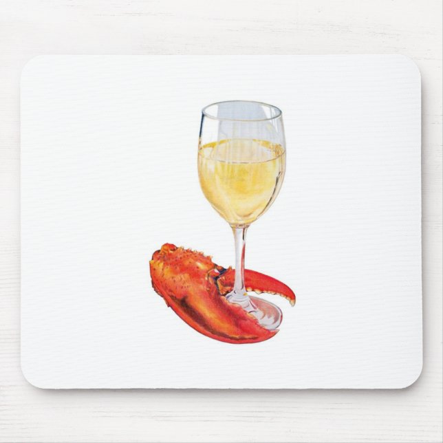 Lobster and Wine Mouse Pad (Front)