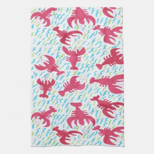 Lobster Bay Tea Towel (Vertical)