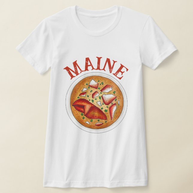 Lobster Bisque Soup Seafood Food Cooking Maine ME T-Shirt (Laydown)