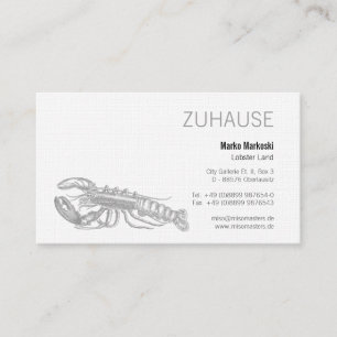 Lobster Black and White Business Card
