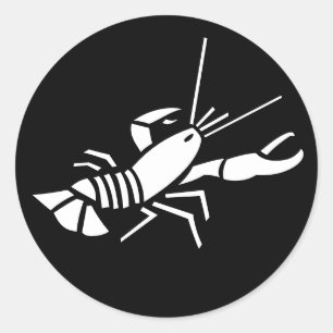 Lobster Black Whtie Animal Sticker