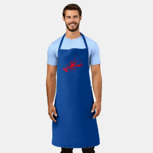 Lobster blue and red grill bbq chef  apron