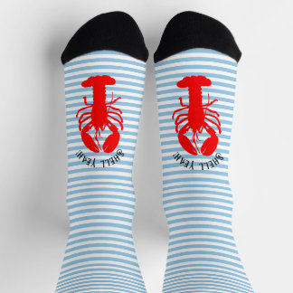 Lobster Blue and White  Socks