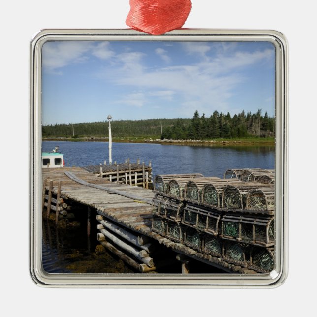 Lobster Boat, Mushaboom, Nova Scotia, Canada Metal Tree Decoration (Front)