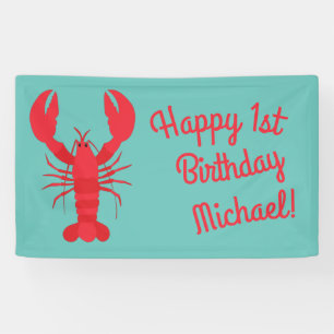 Lobster Boil Birthday Party Cute Kids Banner