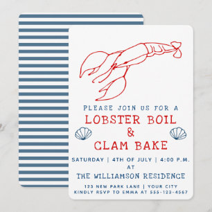 Lobster Boil & Clam Bake Summer Party Invitation