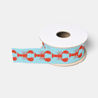 Lobster Boil Crawfish Patterned Grosgrain Ribbon