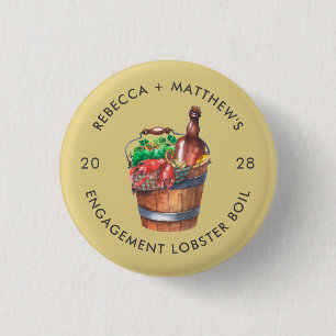 Lobster Boil Engagement Announcement Party Swag 3 Cm Round Badge