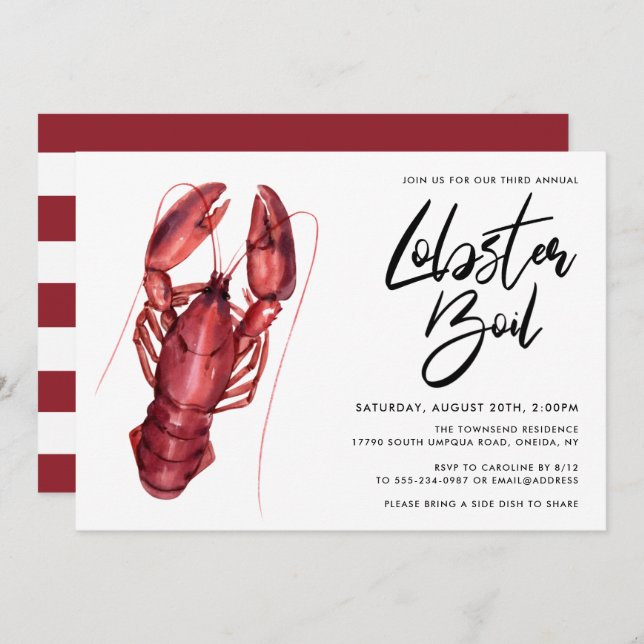Lobster Boil  Invitation (Front/Back)