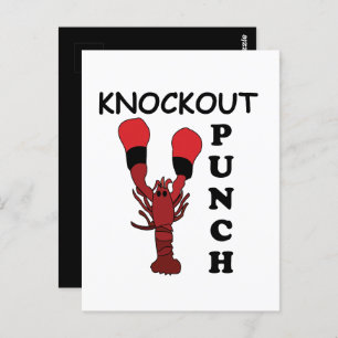 Lobster Boxing Knockout Punch Postcard
