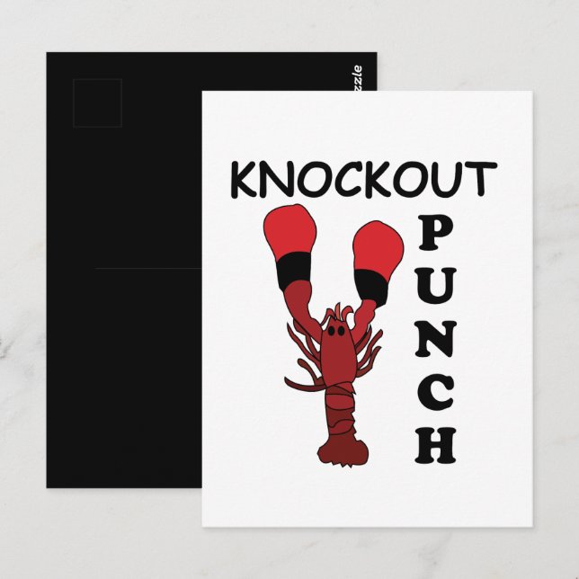 Lobster Boxing Knockout Punch  Postcard (Front/Back)