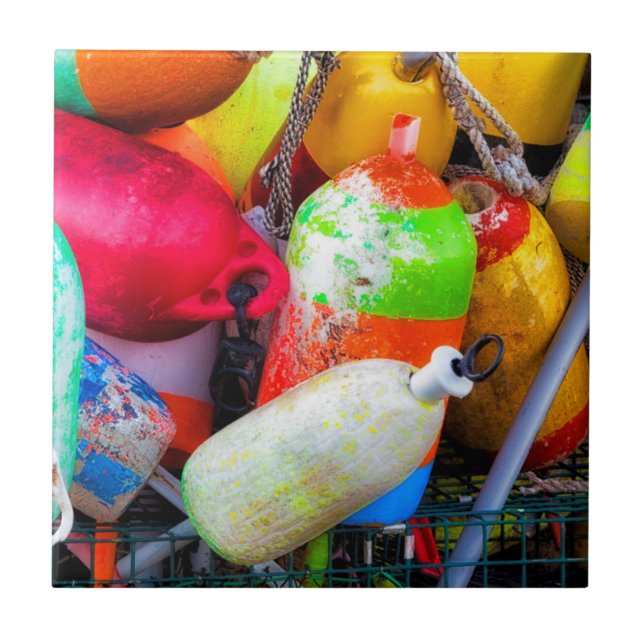 Lobster buoys at Bass Harbour Tile (Front)