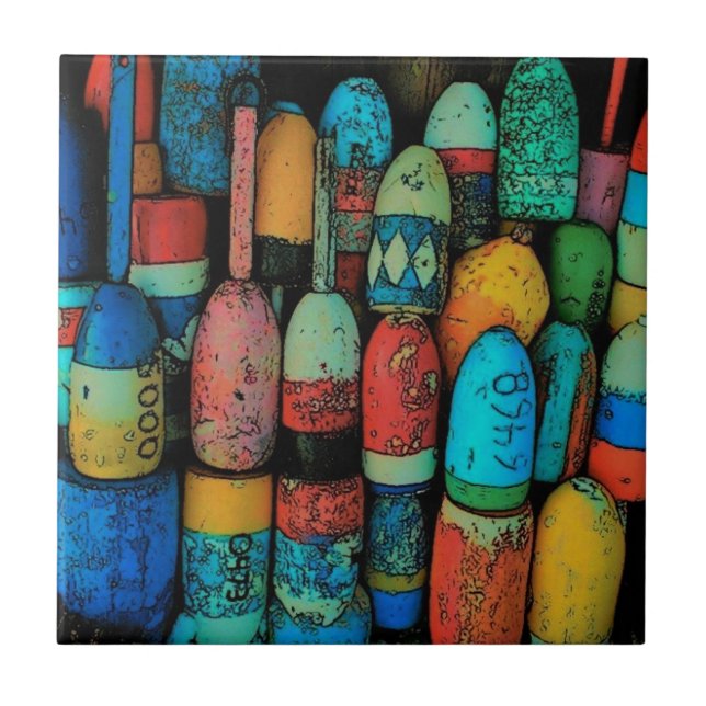 Lobster Buoys Tile (Front)