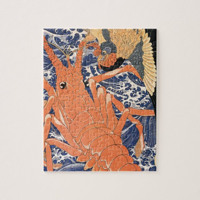 Lobster by Utagawa Kuniyoshi Jigsaw Puzzle (Vertical)