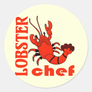 lobster chef classic round sticker