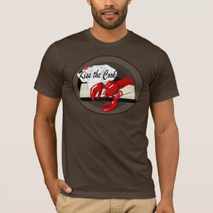 Lobster Chef Kiss the Cook Mens Brown T-shirt