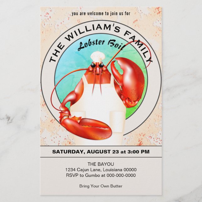 Lobster Chef Seafood Event Flyer (Front)