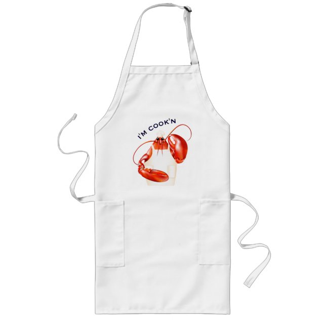 Lobster Chef Seafood Long Apron (Front)