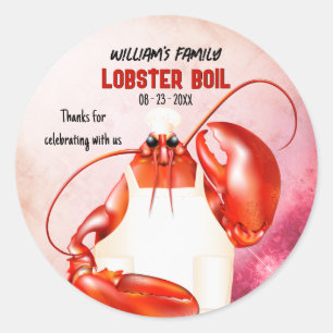 Lobster Chef Seafood Theme Classic Round Sticker