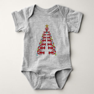 Lobster Christmas tree cute party ugly Baby Bodysuit