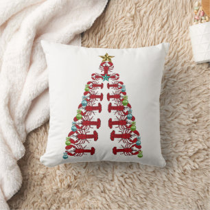 Lobster Christmas tree cute party ugly cute pillow